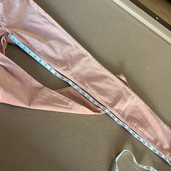 Ag Adriano Goldschmied NWT Super Skinny Velvet Leggings Rose Gold- Size 27R - Picture 9 of 14